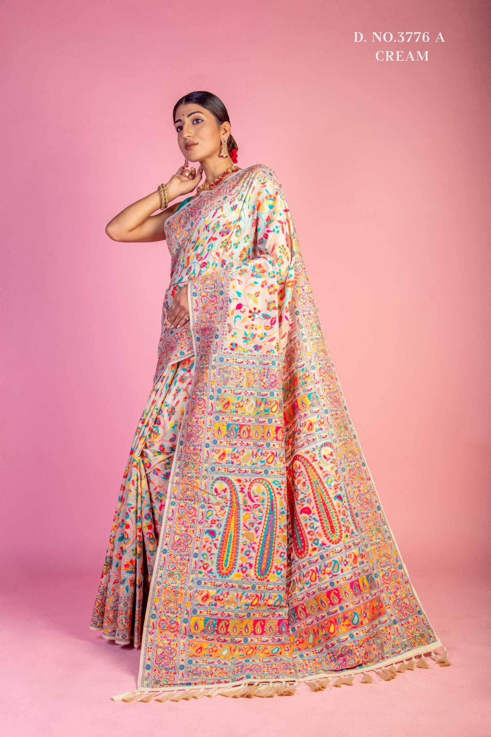 Pashmina Kashmiri Party Wear Saree - MYLUXURY LANE ENTERPRISE