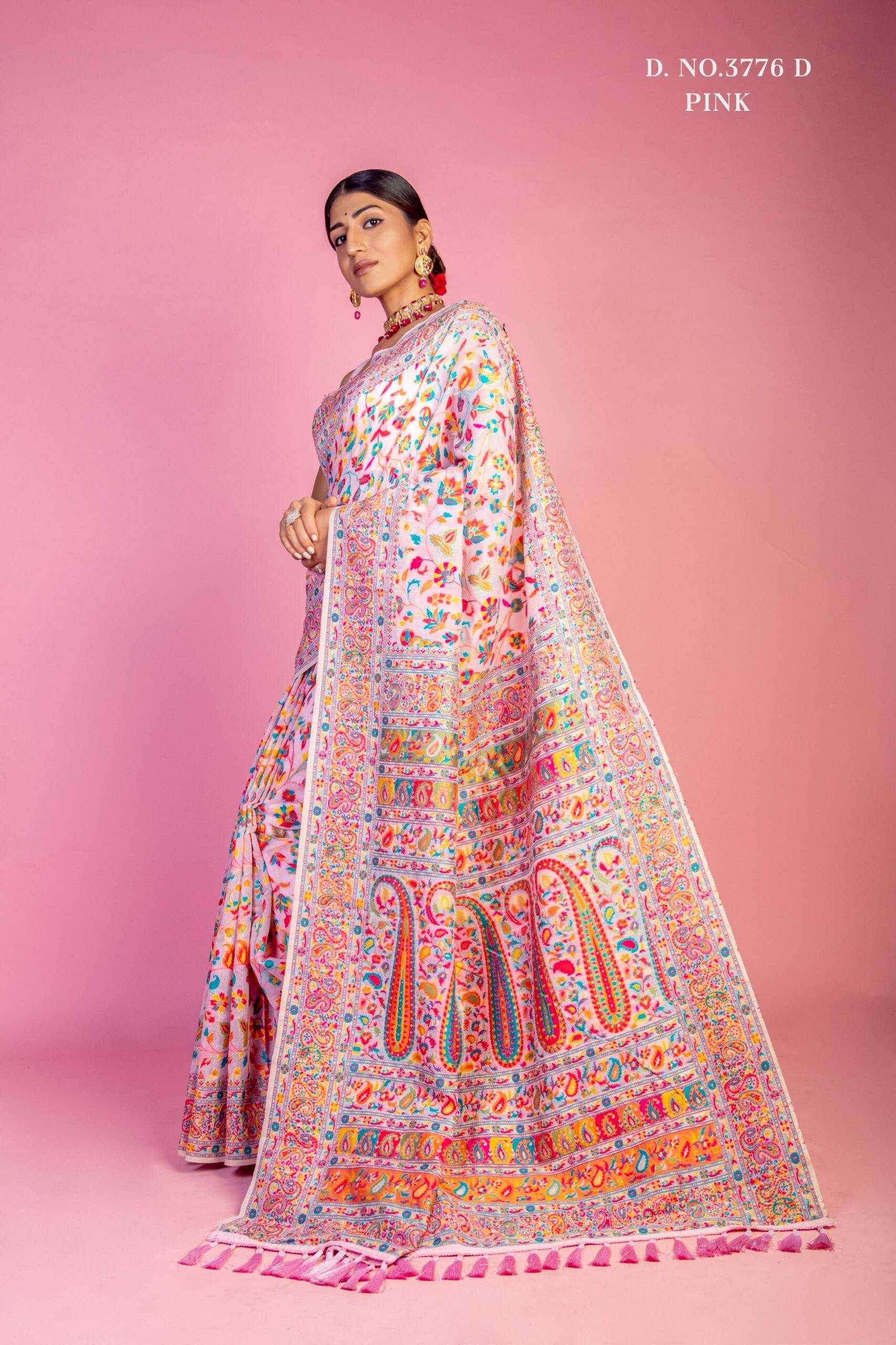 Pashmina Kashmiri Party Wear Saree - MYLUXURY LANE ENTERPRISE