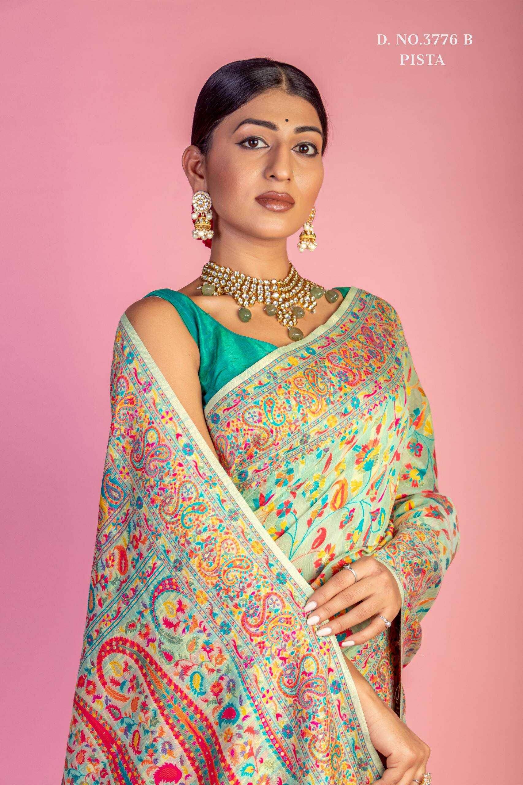 Pashmina Kashmiri Party Wear Saree - MYLUXURY LANE ENTERPRISE