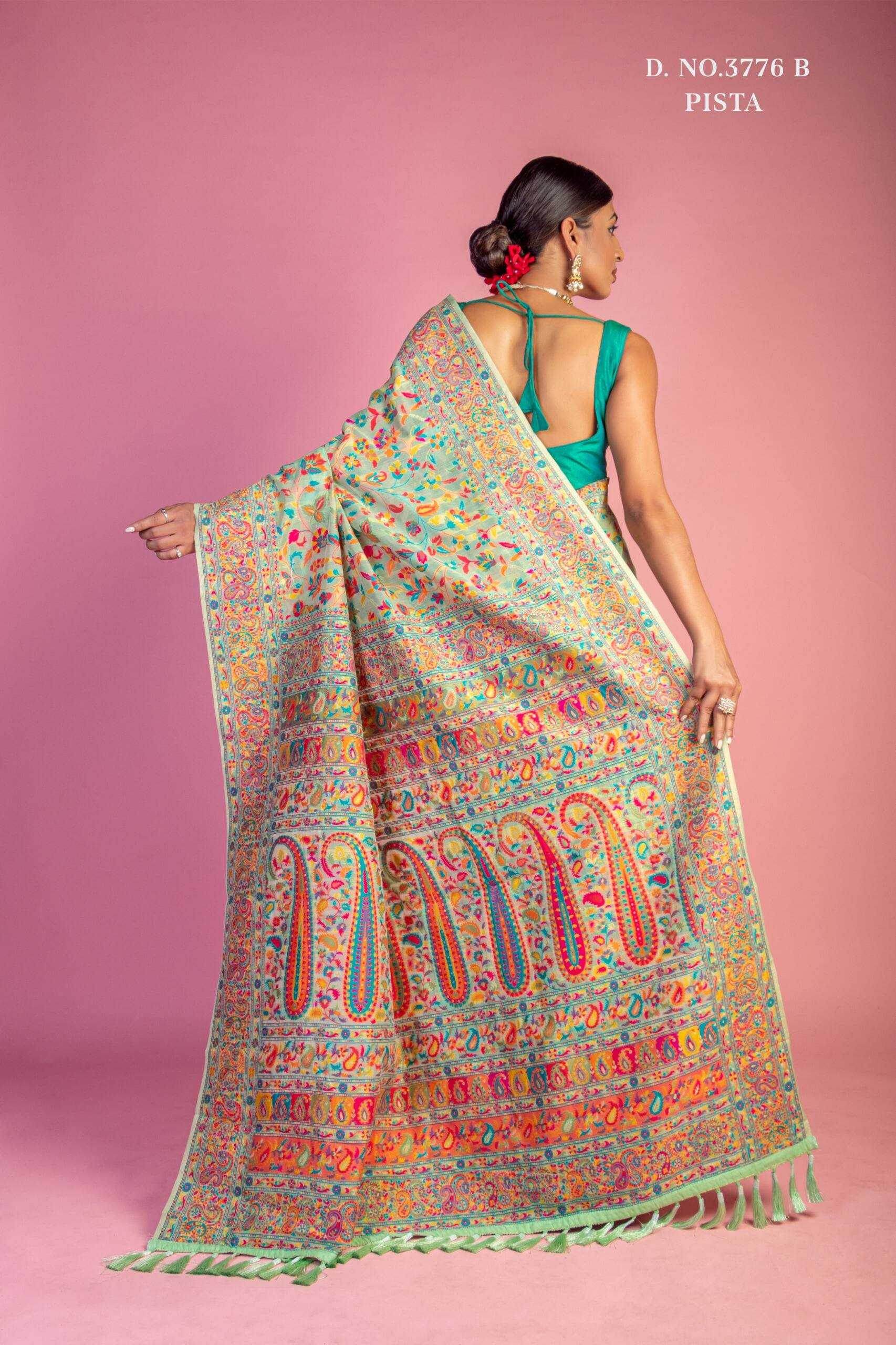 Pashmina Kashmiri Party Wear Saree - MYLUXURY LANE ENTERPRISE