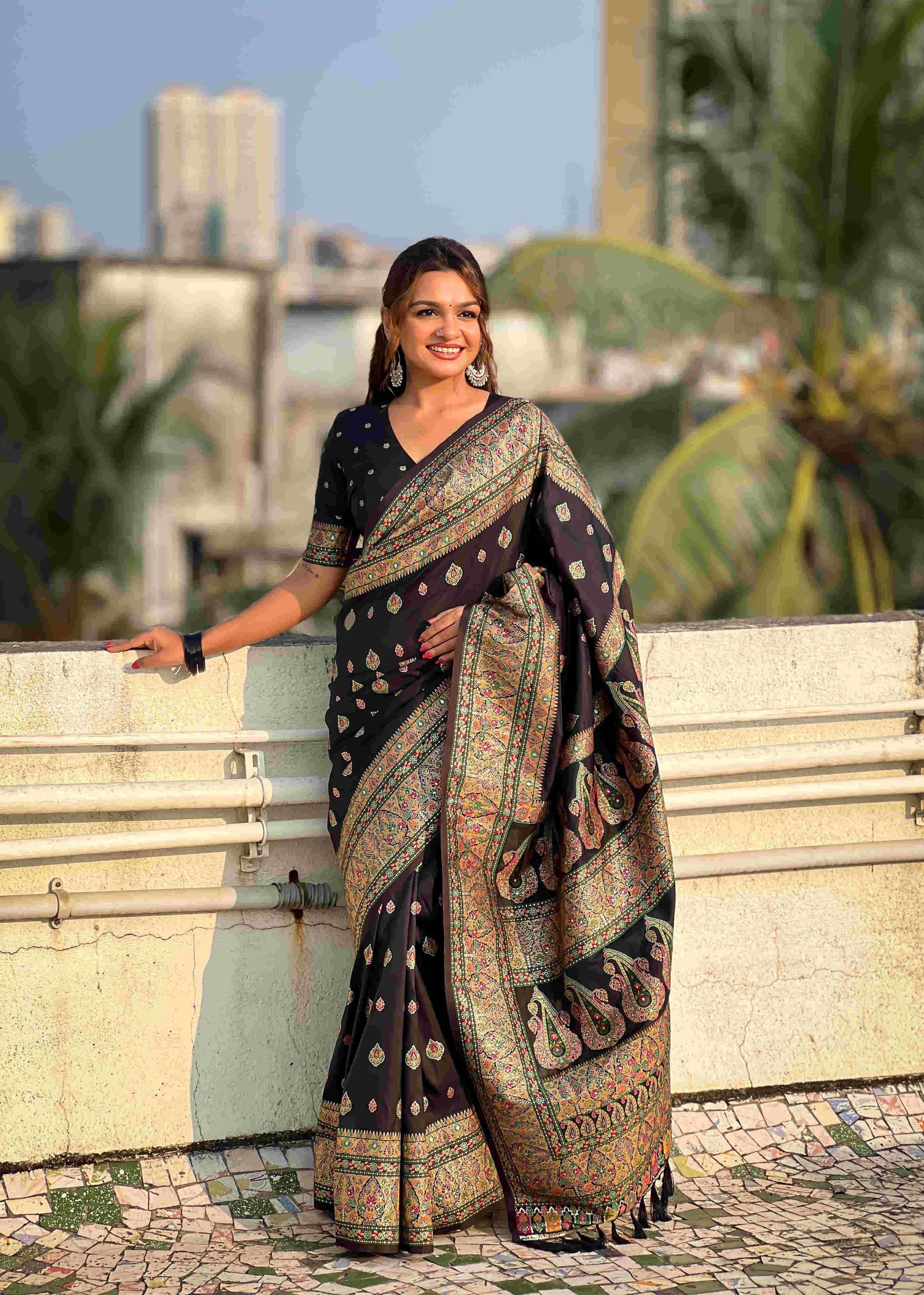 Pashmina Kashmiri Ladies Saree - MYLUXURY LANE ENTERPRISE