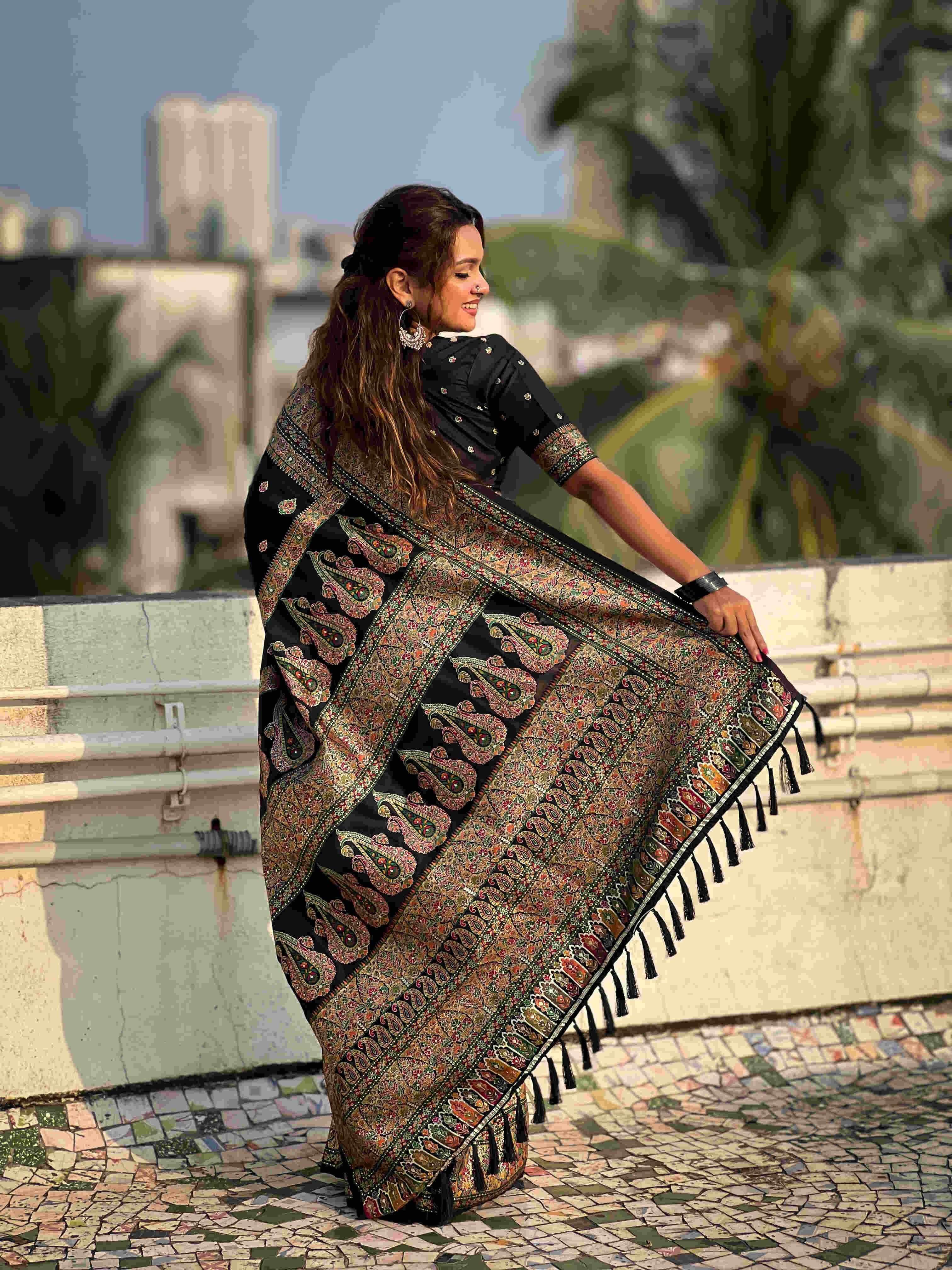 Pashmina Kashmiri Ladies Saree - MYLUXURY LANE ENTERPRISE