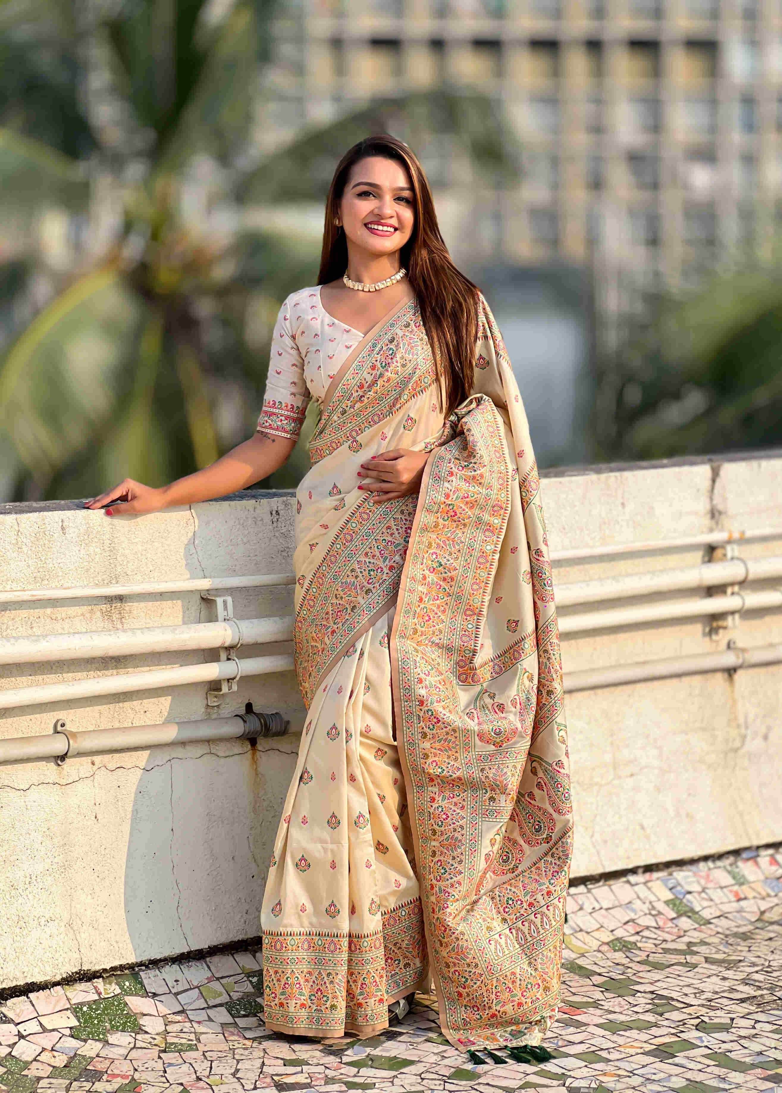 Pashmina Kashmiri Ladies Saree - MYLUXURY LANE ENTERPRISE
