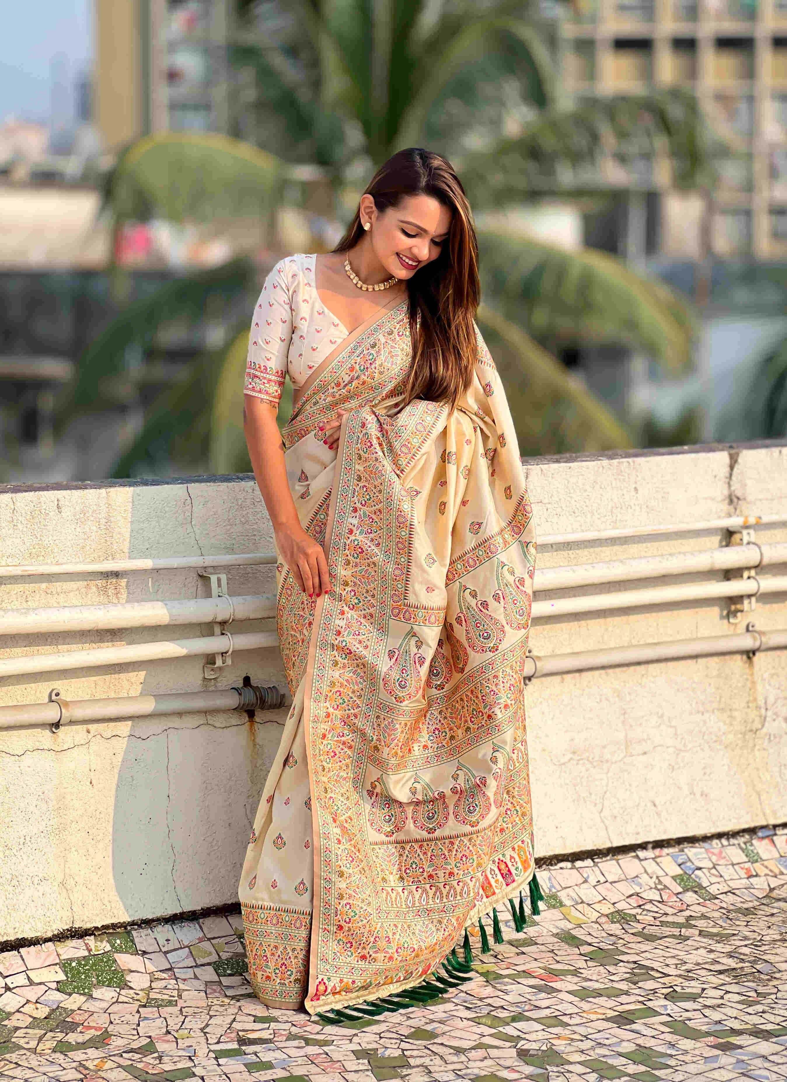 Pashmina Kashmiri Ladies Saree - MYLUXURY LANE ENTERPRISE