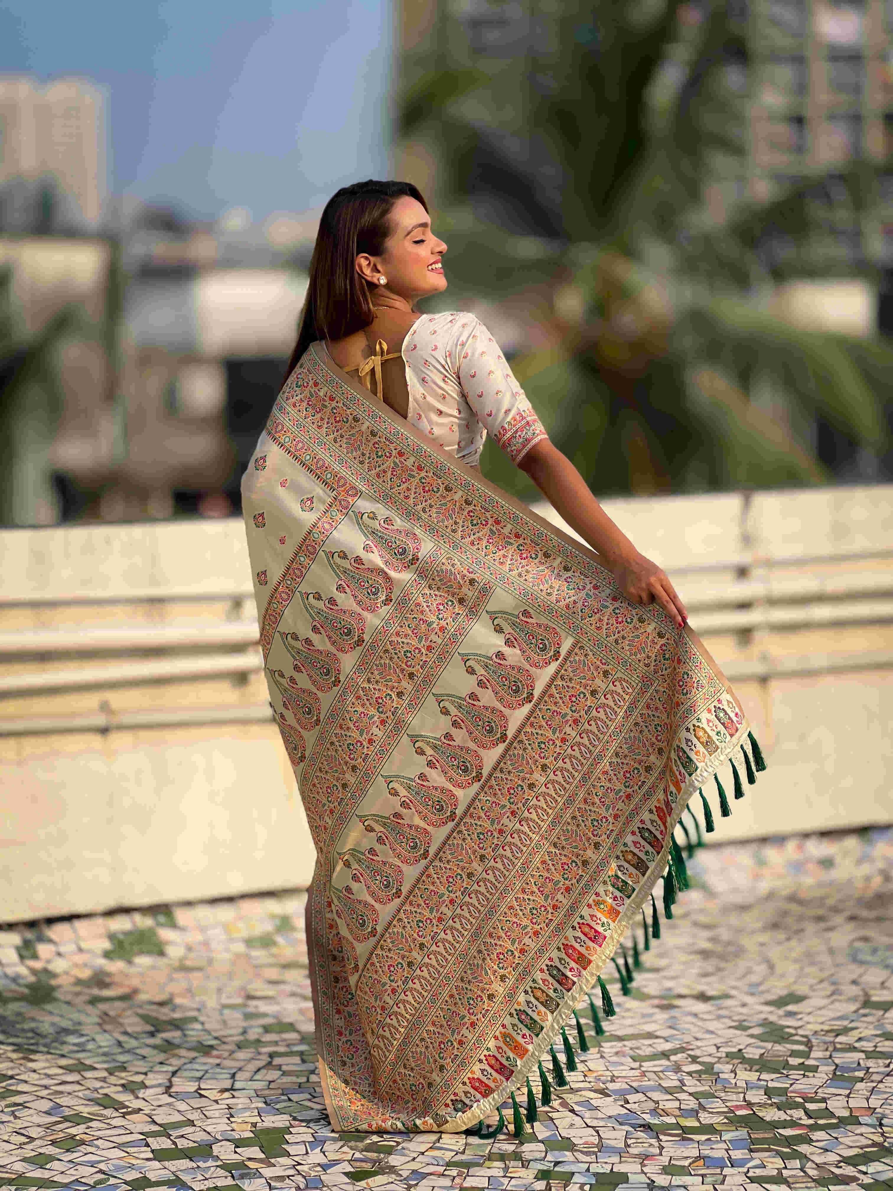 Pashmina Kashmiri Ladies Saree - MYLUXURY LANE ENTERPRISE