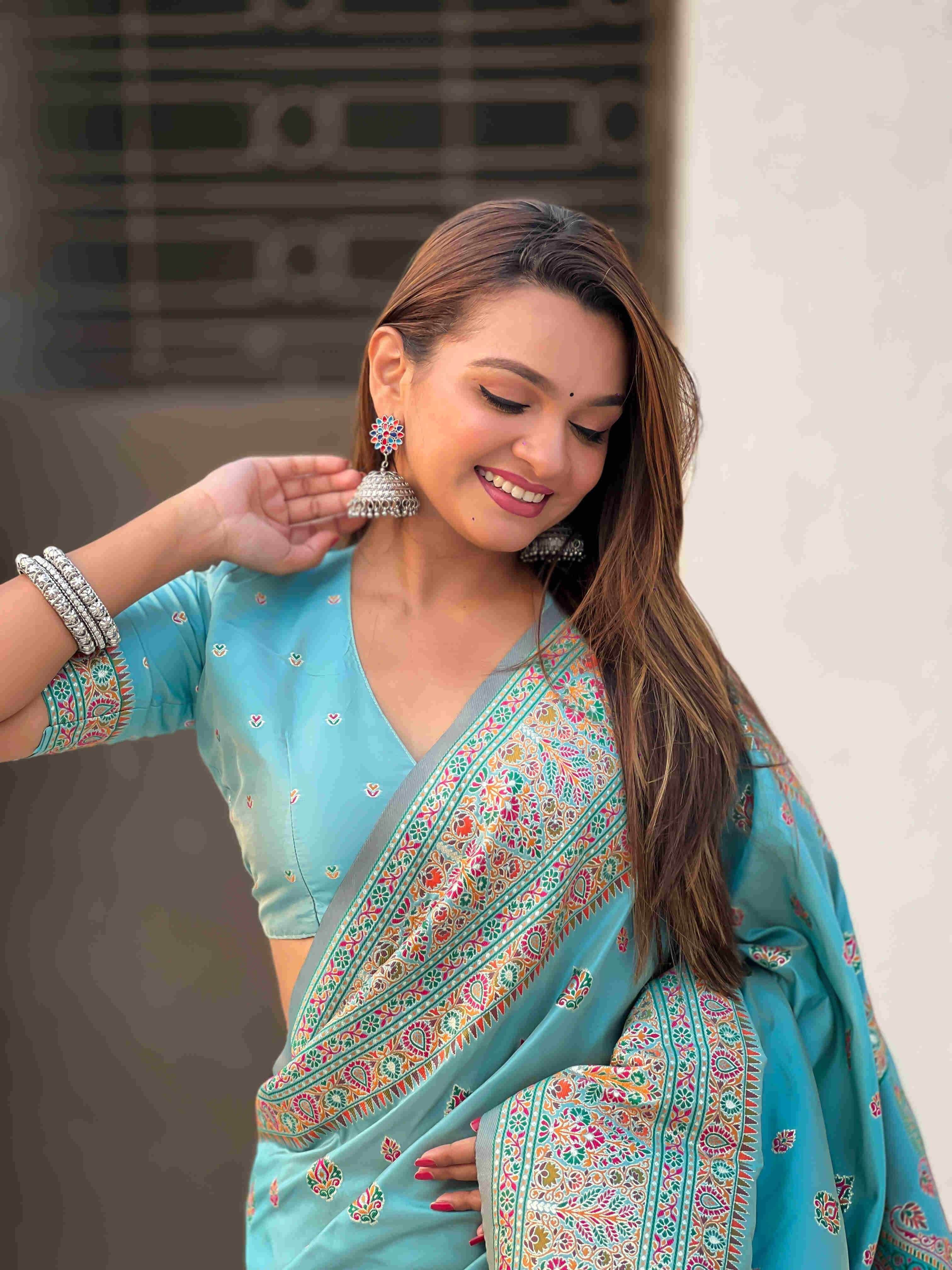 Pashmina Kashmiri Ladies Saree - MYLUXURY LANE ENTERPRISE