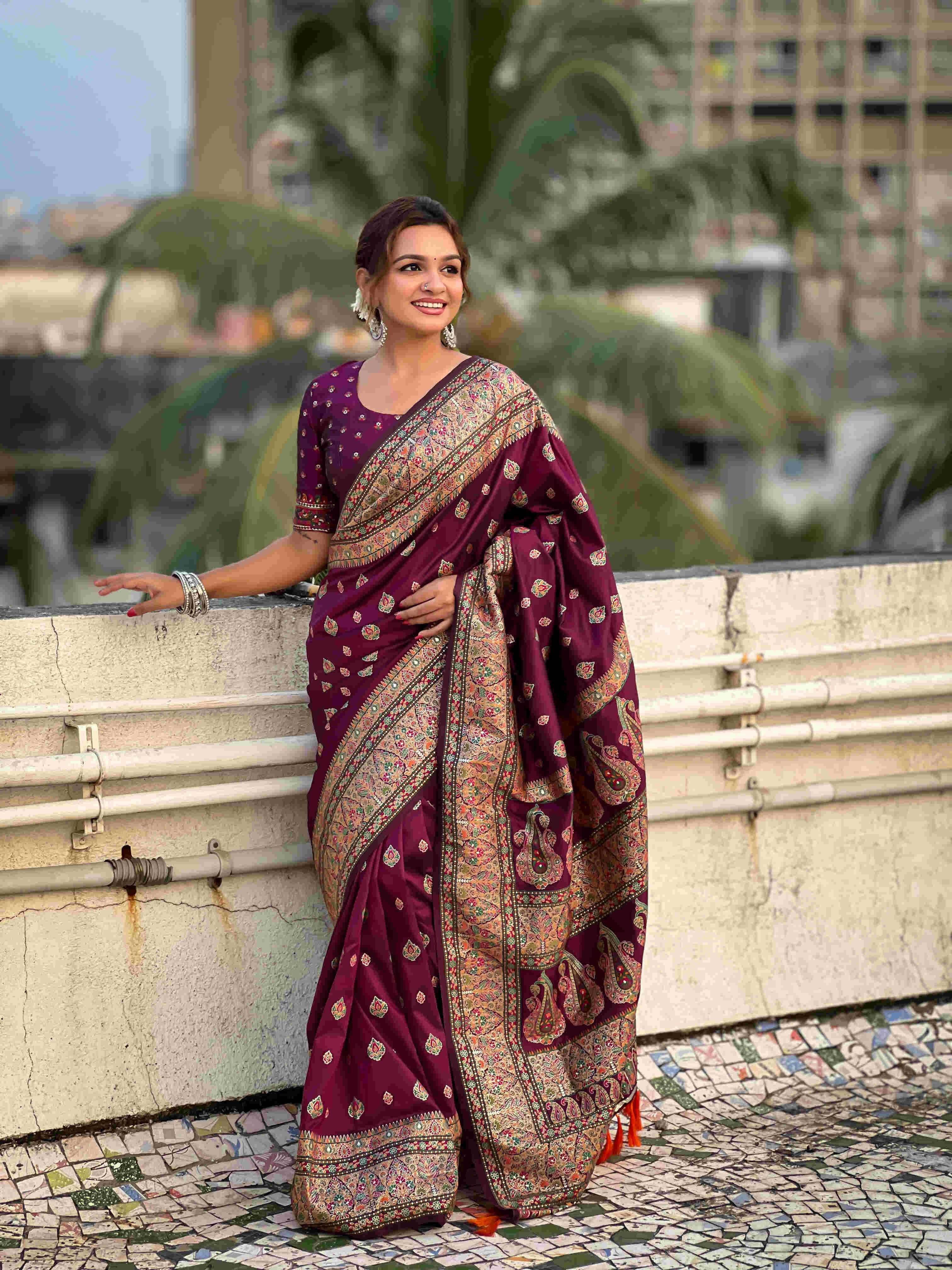 Pashmina Kashmiri Ladies Saree - MYLUXURY LANE ENTERPRISE