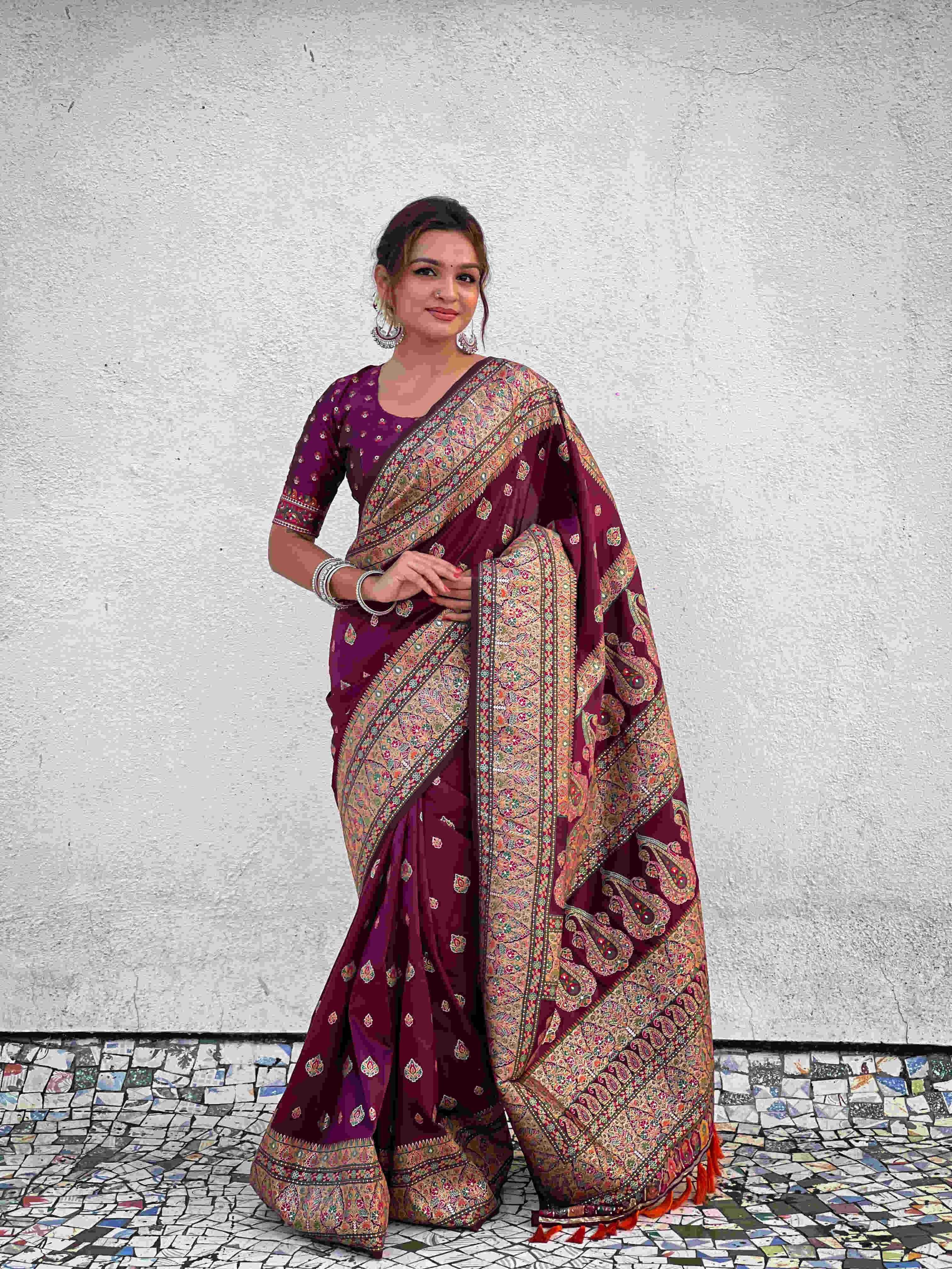 Pashmina Kashmiri Ladies Saree - MYLUXURY LANE ENTERPRISE
