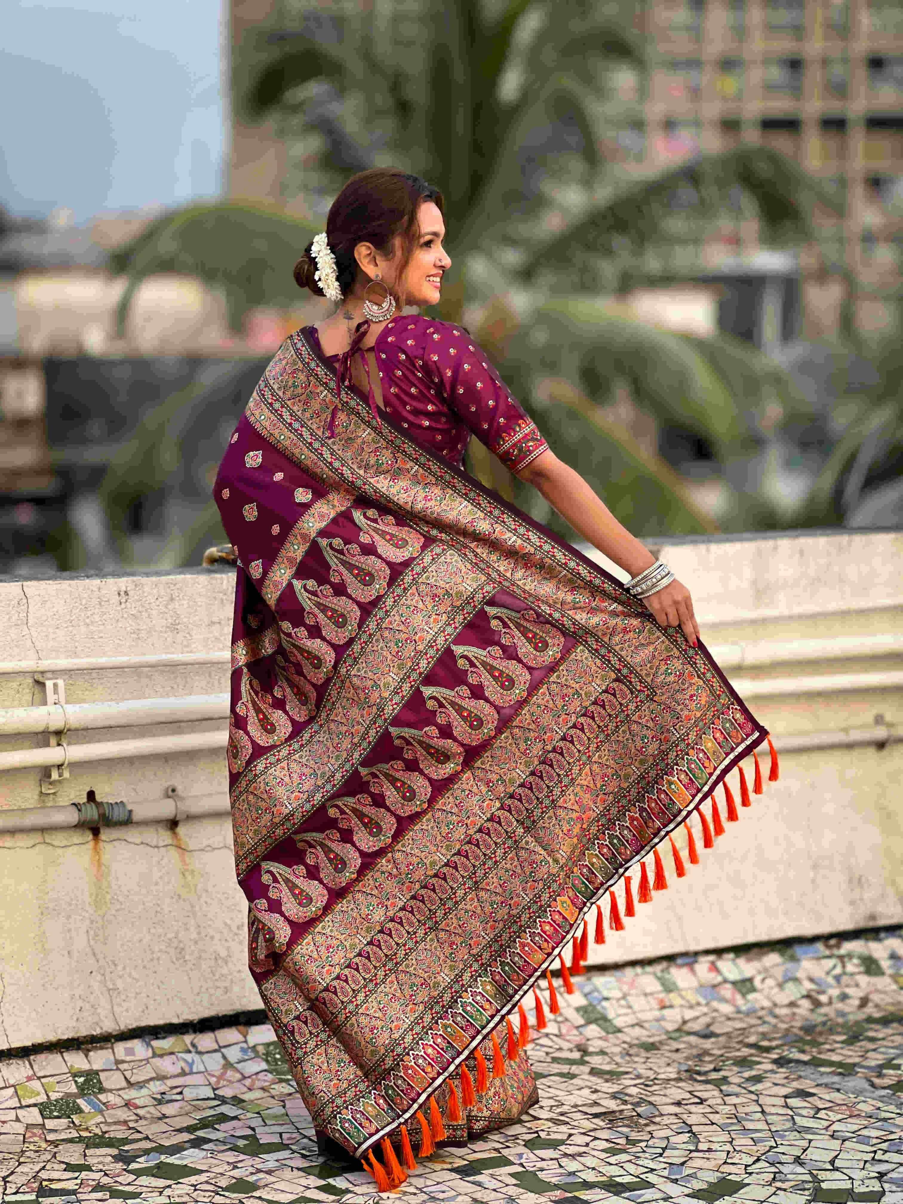 Pashmina Kashmiri Ladies Saree - MYLUXURY LANE ENTERPRISE