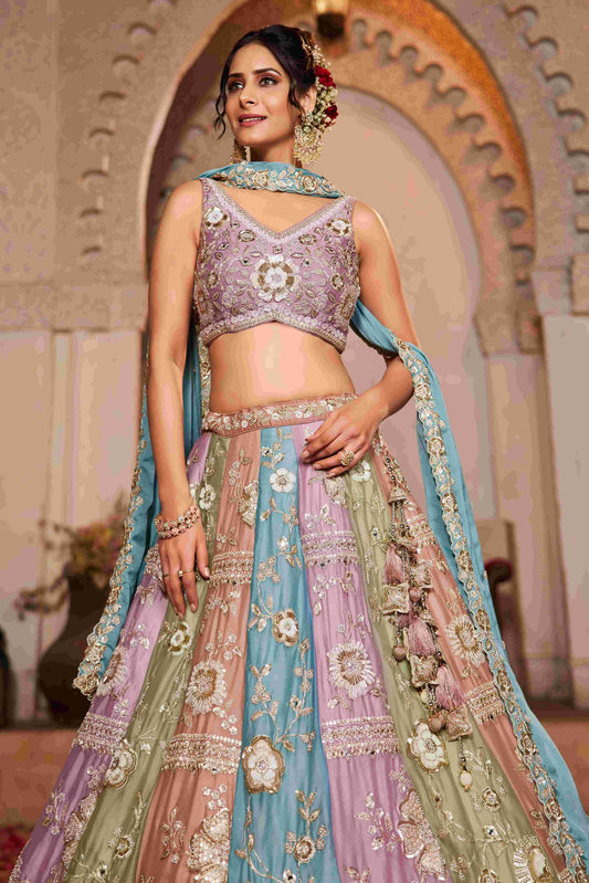 Elegant Chanderi Zari Work Lehenga for Festive Occasions