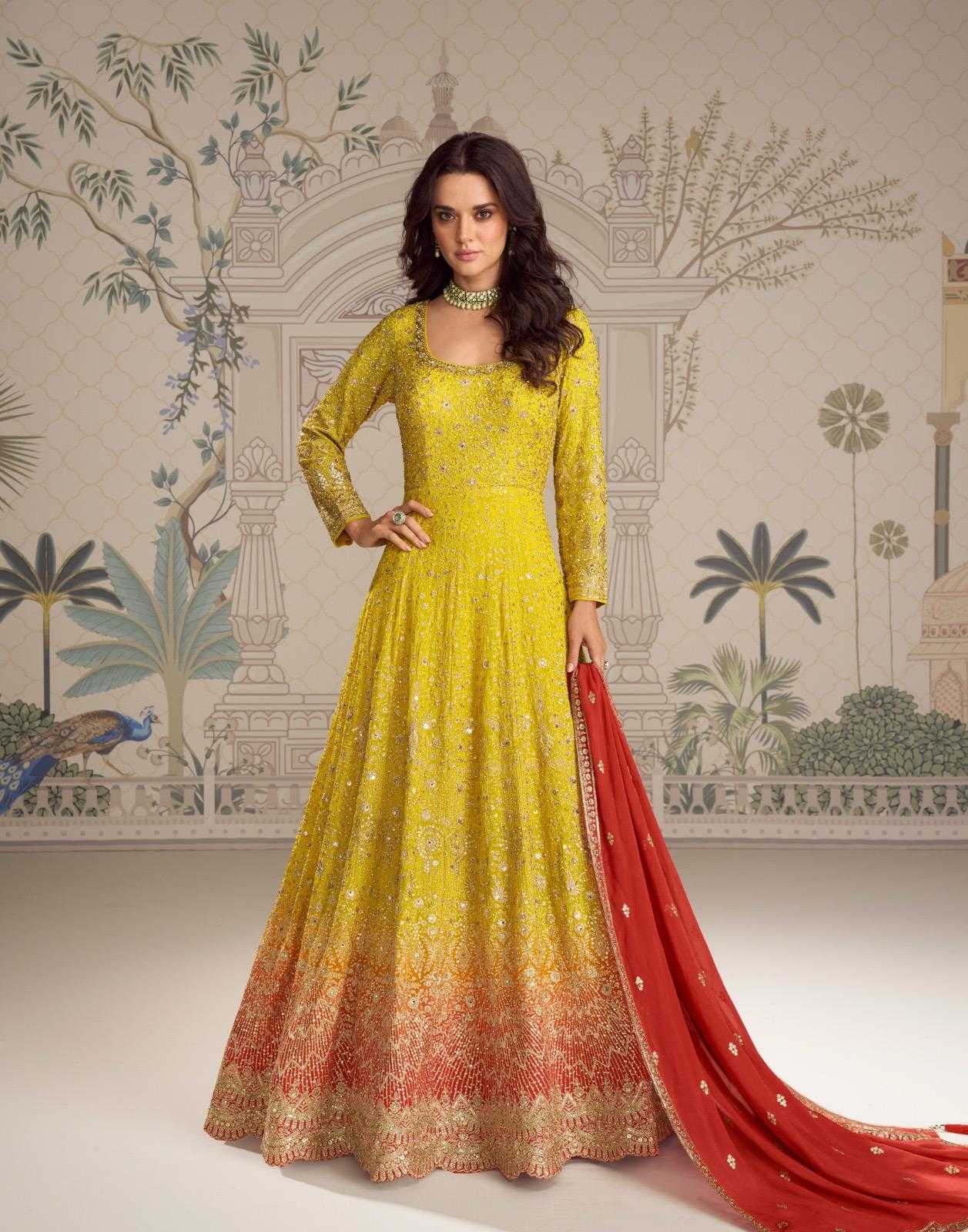 Premium Embroidered Gown With Dupatta