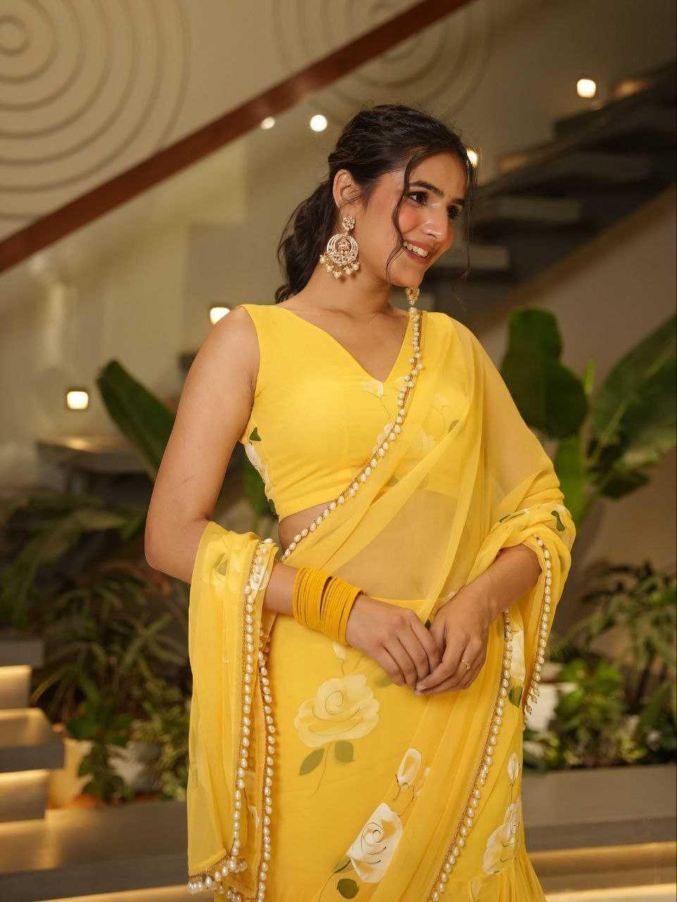 Premium Georgette Lehenga Saree - MYLUXURY LANE ENTERPRISE