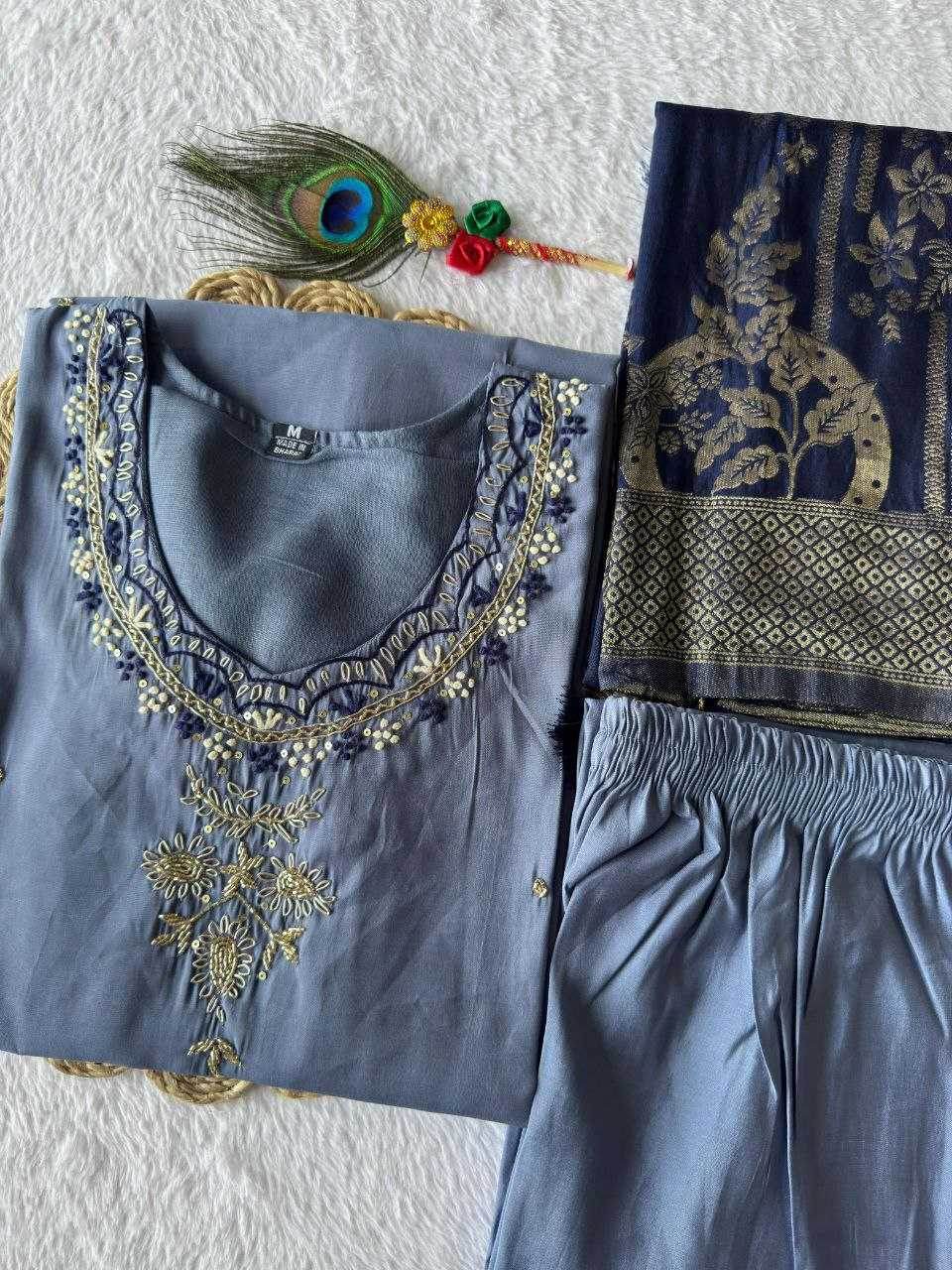 Premium Roman Silk Designer Ladies Kurti - MYLUXURY LANE ENTERPRISE