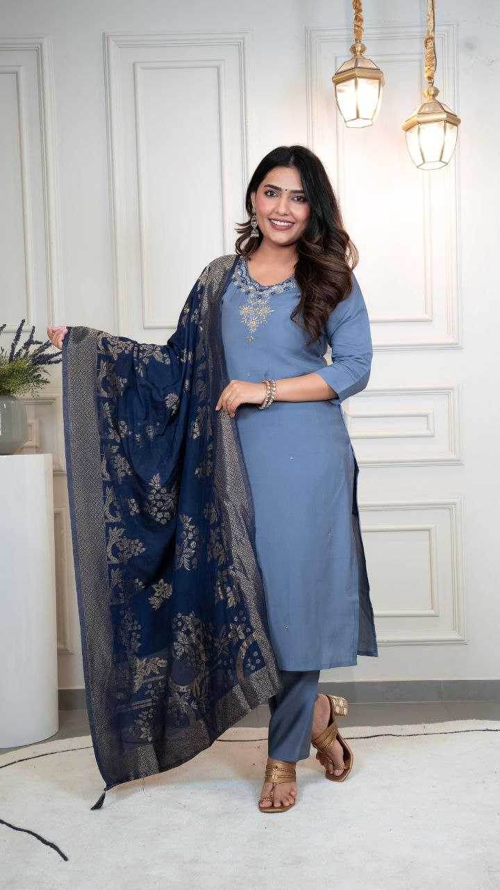 Premium Roman Silk Designer Ladies Kurti - MYLUXURY LANE ENTERPRISE