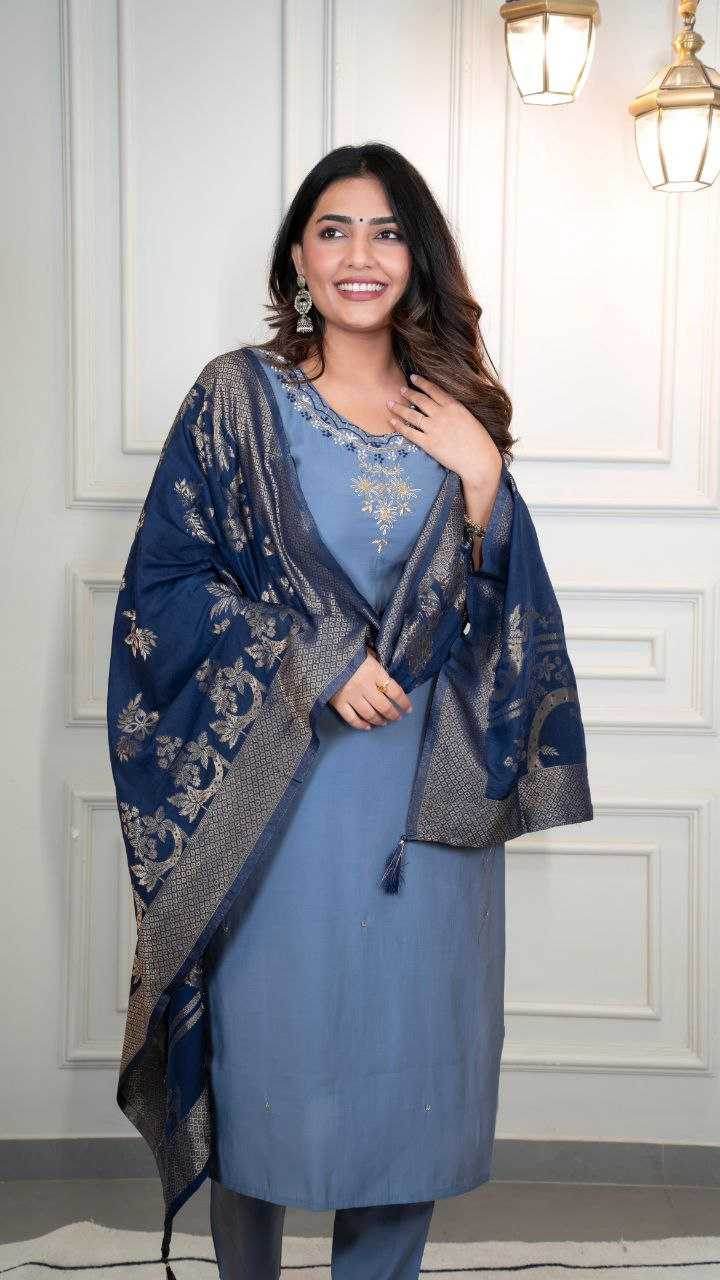 Premium Roman Silk Designer Ladies Kurti - MYLUXURY LANE ENTERPRISE