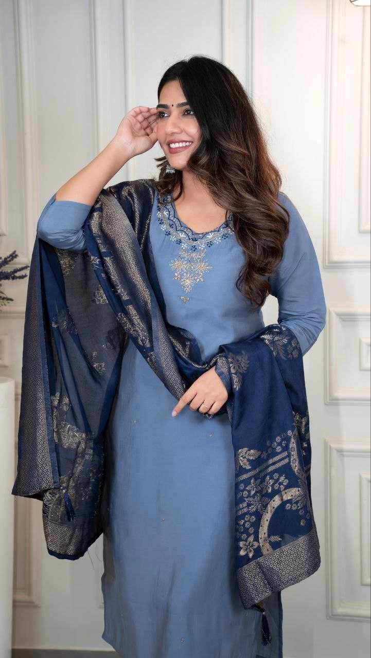 Premium Roman Silk Designer Ladies Kurti - MYLUXURY LANE ENTERPRISE