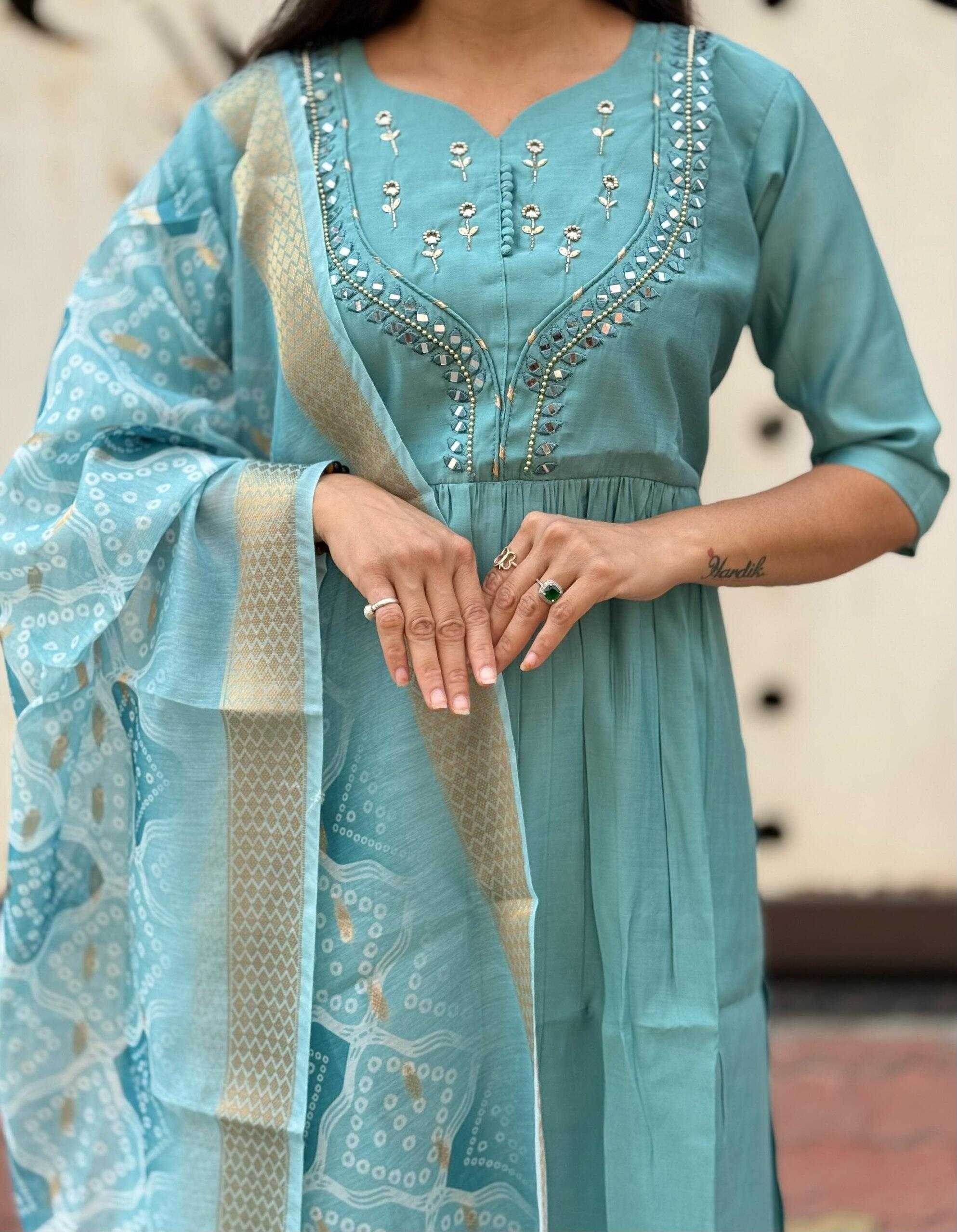 Premium Roman Silk Kurti - MYLUXURY LANE ENTERPRISE