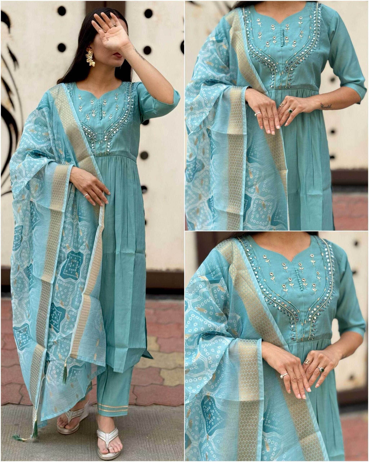 Premium Roman Silk Kurti - MYLUXURY LANE ENTERPRISE