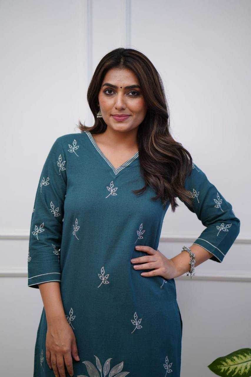 Premium Roman Silk Casual Workwear Long Kurti - MYLUXURY LANE ENTERPRISE