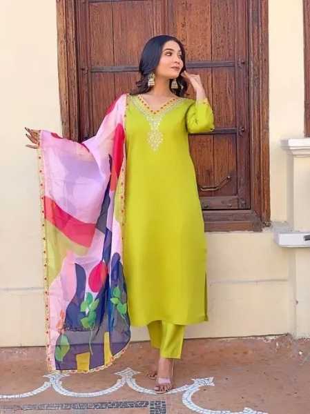 Premium Roman Silk  Suit
