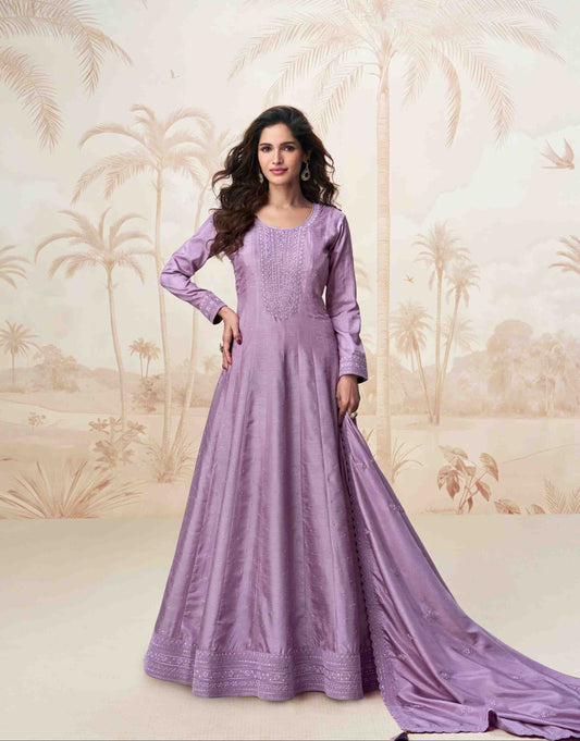 Premium Silk Embroidery Gown