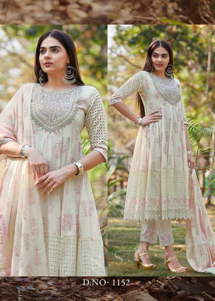 Pure Cotton Embroidery Anarkali Gown