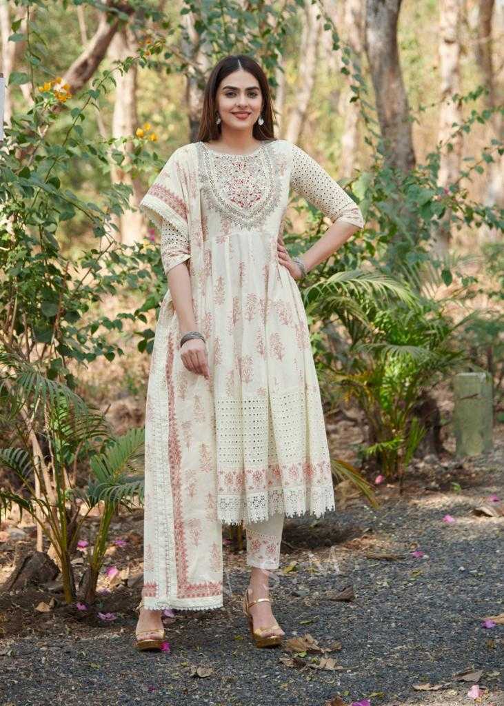 Pure Cotton Embroidery Anarkali Gown