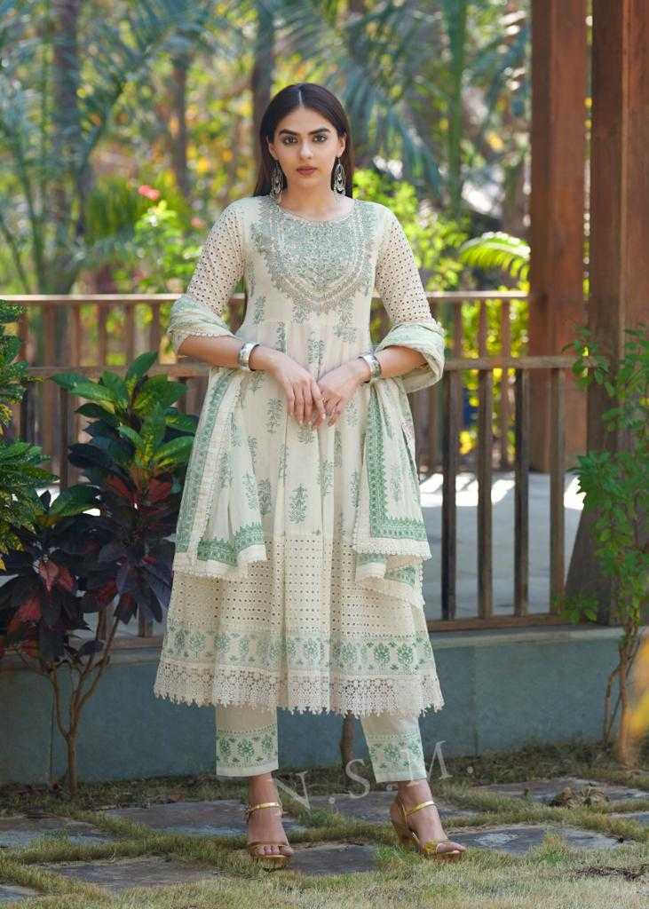 Pure Cotton Embroidery Anarkali Gown