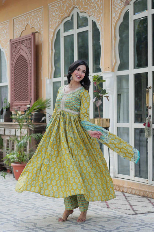 Cotton Long Gown With Pant for Stylish Comfort Wear