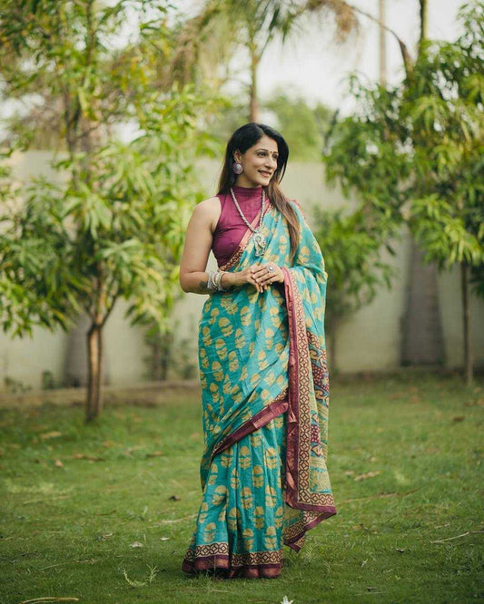 Pure Cotton  Mulmul Cotton Saree