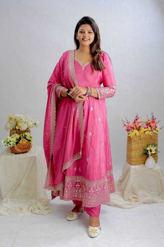 Pure Crepe  Designer Gown