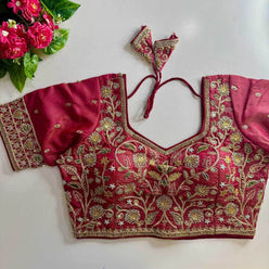 Pure Silk BEADS WORK Sequence Embroidery Blouse - MYLUXURY LANE ENTERPRISE