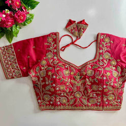 Pure Silk BEADS WORK Sequence Embroidery Blouse - MYLUXURY LANE ENTERPRISE