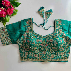 Pure Silk BEADS WORK Sequence Embroidery Blouse - MYLUXURY LANE ENTERPRISE