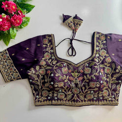Pure Silk BEADS WORK Sequence Embroidery Blouse - MYLUXURY LANE ENTERPRISE