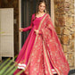 Pure Silk Full Sleeve Gown With Dupatta - MYLUXURY LANE ENTERPRISE