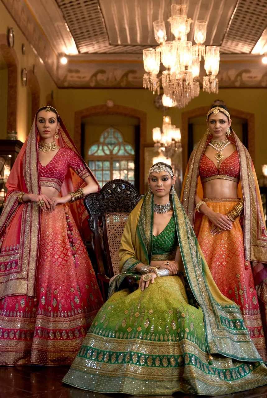 Pure Silk Rajwada Wedding Embroidered Lehenga for Brides - MYLUXURY LANE ENTERPRISE