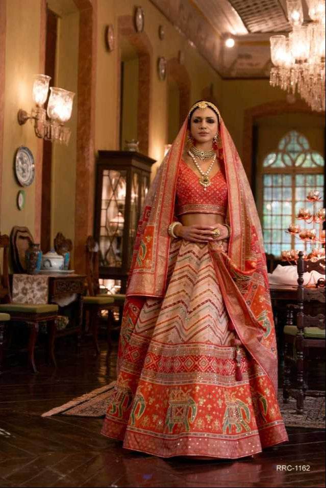 Pure Silk Rajwada Wedding Embroidered Lehenga for Brides - MYLUXURY LANE ENTERPRISE