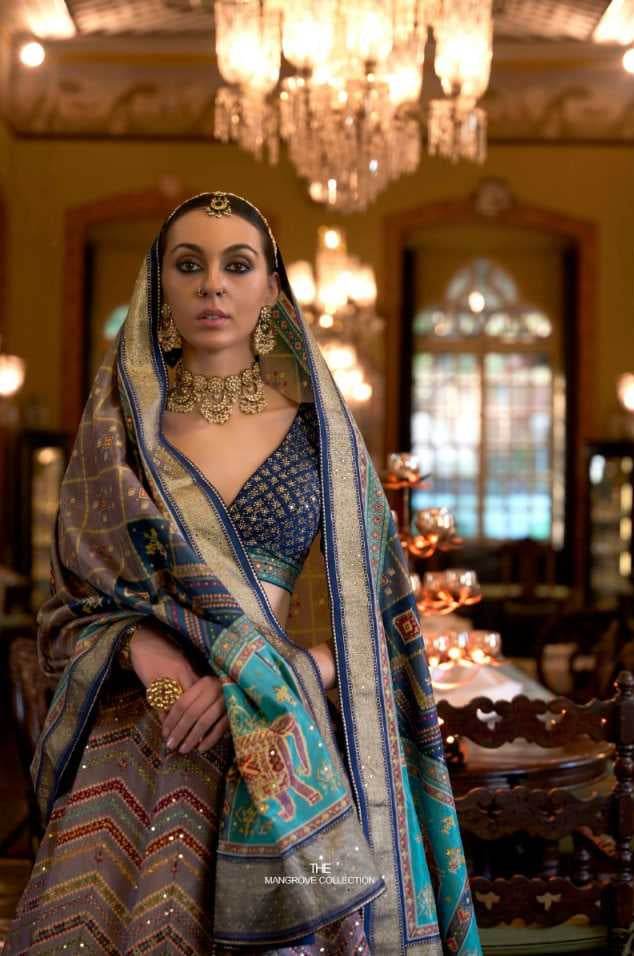 Pure Silk Rajwada Wedding Embroidered Lehenga for Brides - MYLUXURY LANE ENTERPRISE