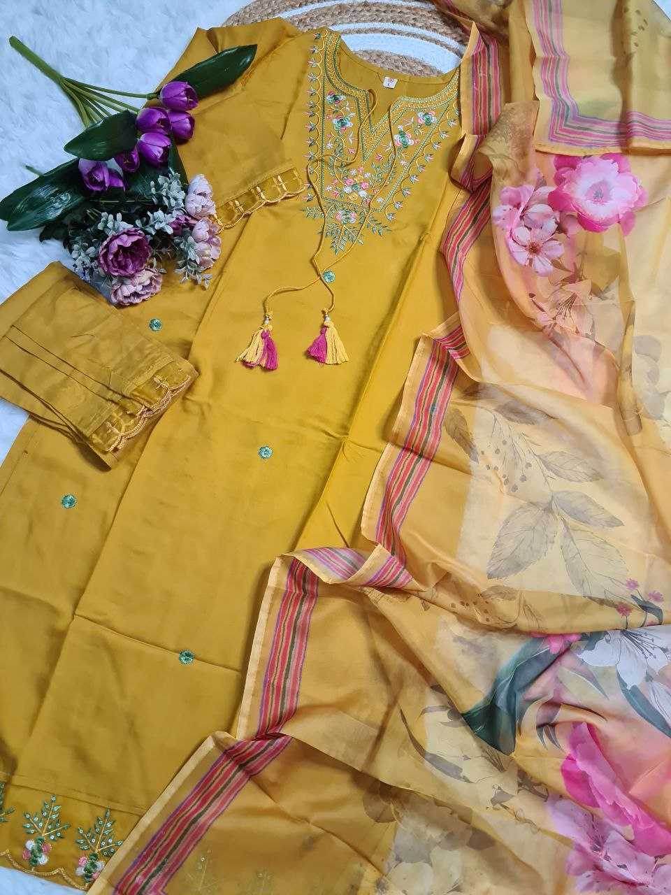 Pure Viscos Party Wear Embroidered Kurti - MYLUXURY LANE ENTERPRISE