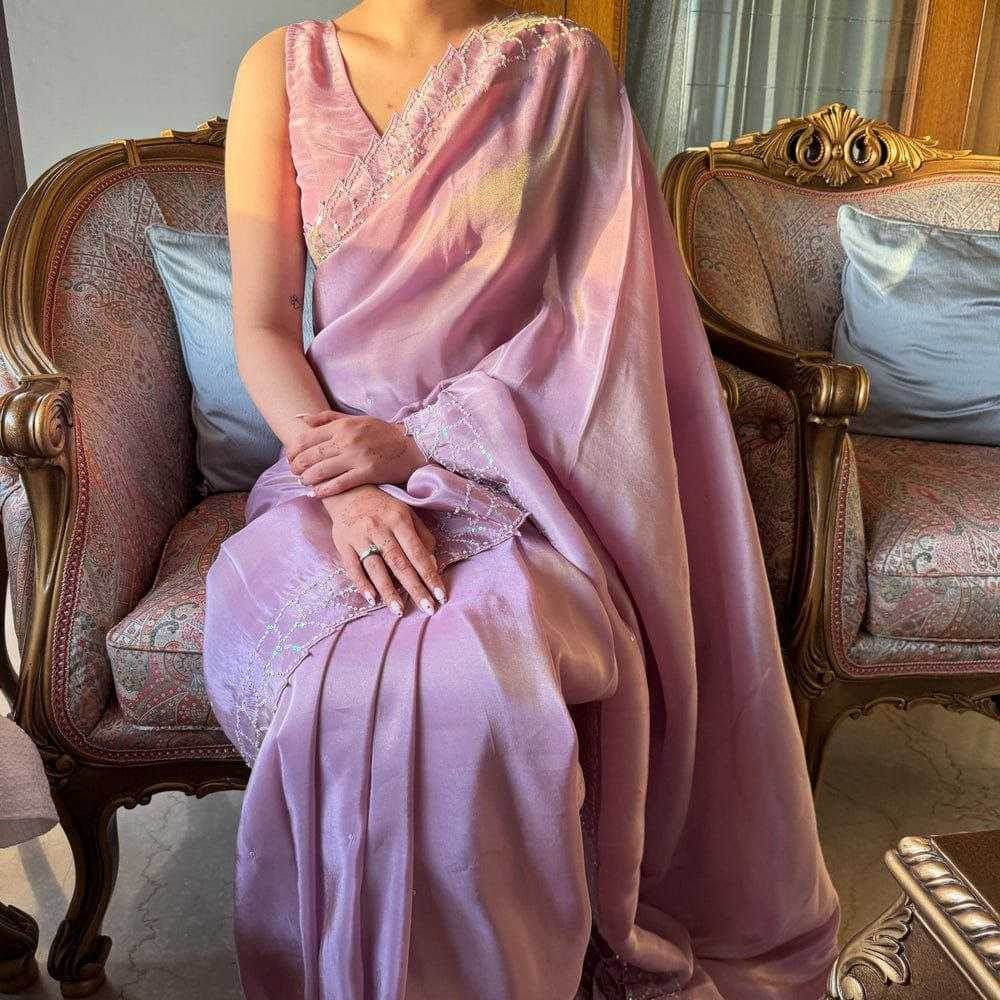DESIGNER PARTY WEAR SILK SAREE - MYLUXURY LANE ENTERPRISE