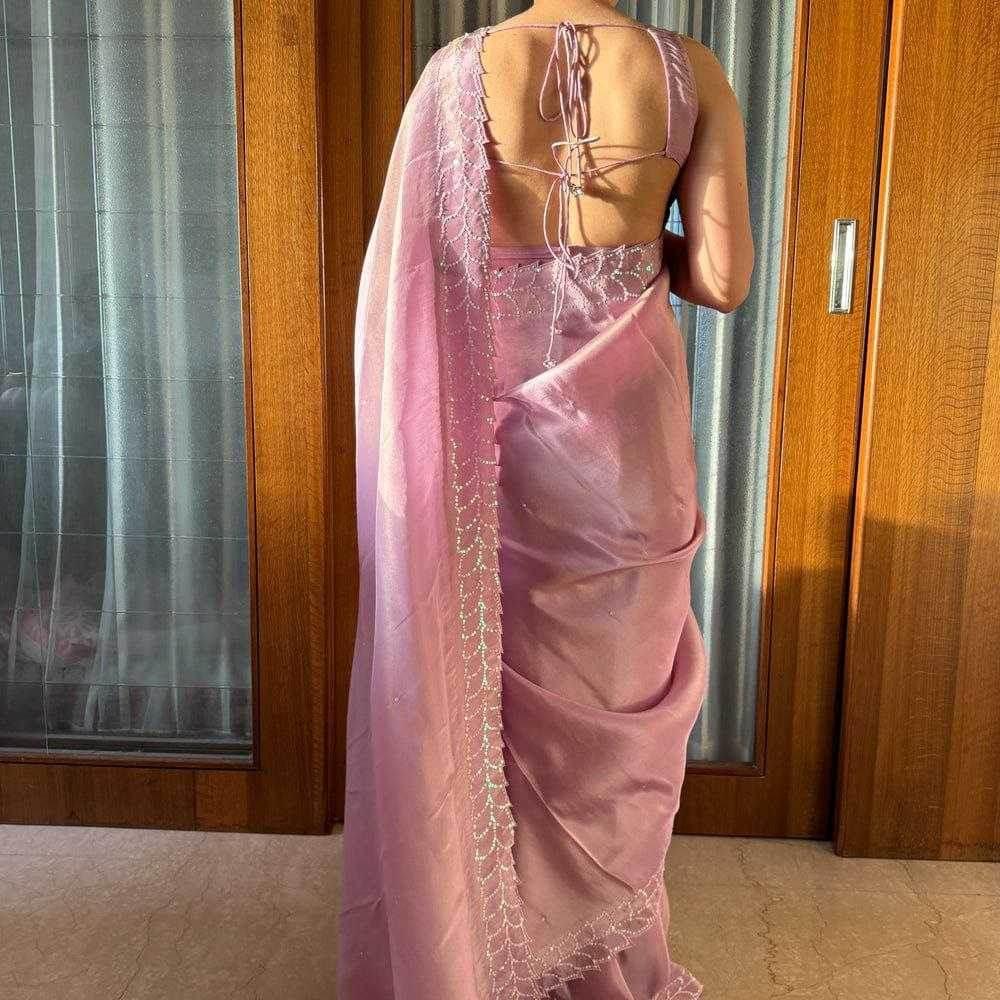 DESIGNER PARTY WEAR SILK SAREE - MYLUXURY LANE ENTERPRISE