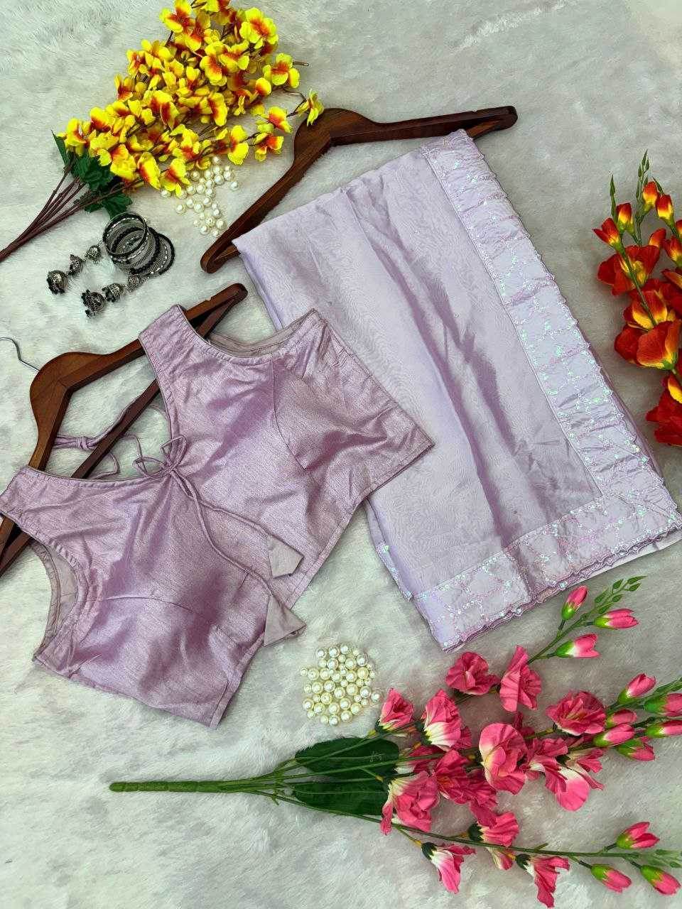 DESIGNER PARTY WEAR SILK SAREE - MYLUXURY LANE ENTERPRISE