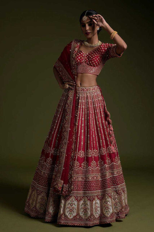 Rangoli Silk Embroidered  Sequins Lehenga
