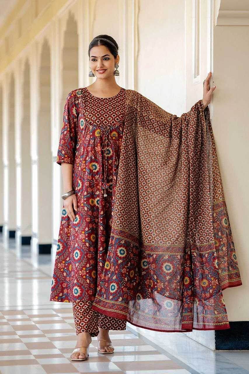 Reyon Cotton Anarkali Gown - MYLUXURY LANE ENTERPRISE