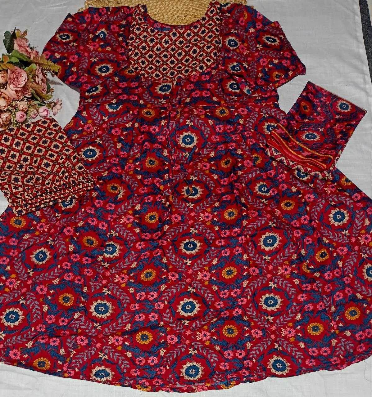 Reyon Cotton Anarkali Gown - MYLUXURY LANE ENTERPRISE