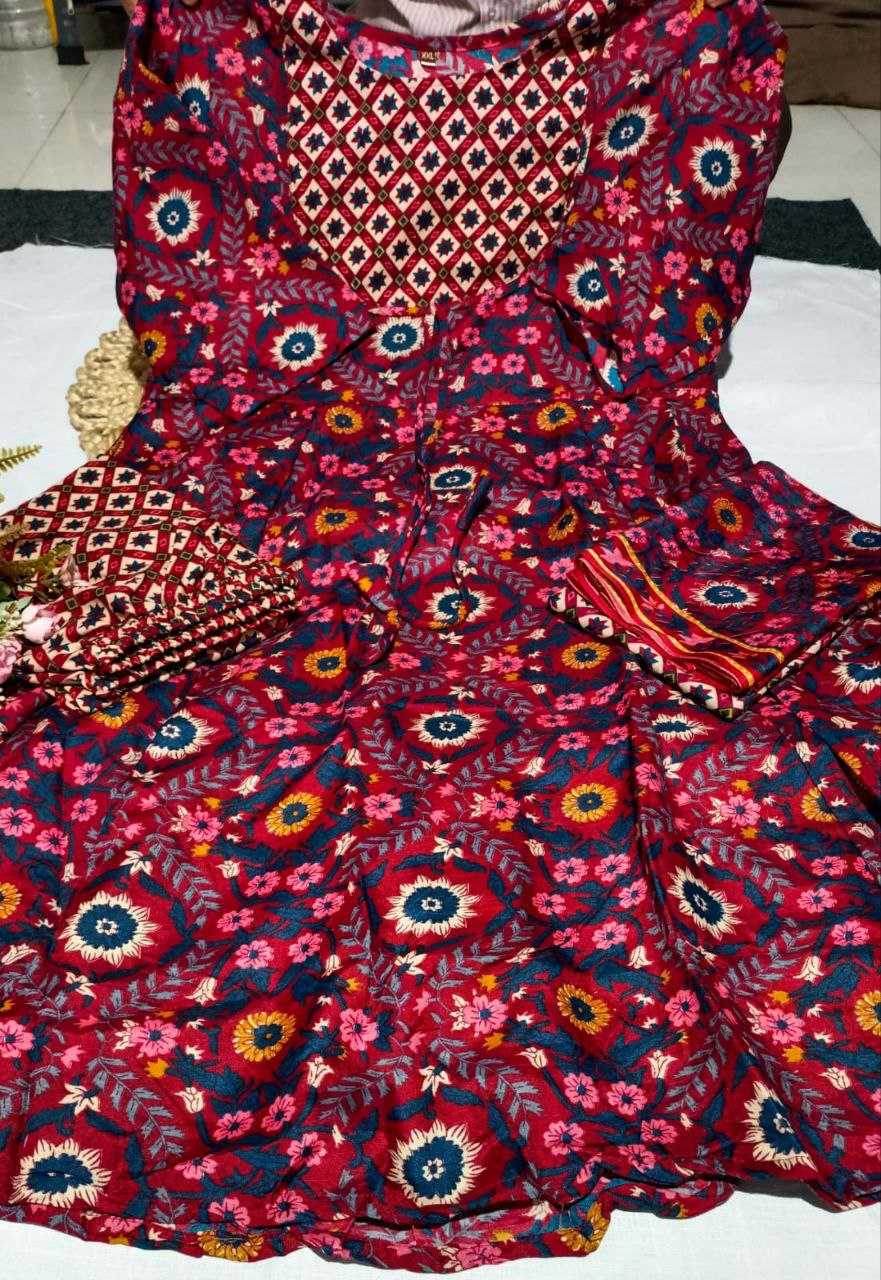 Reyon Cotton Anarkali Gown - MYLUXURY LANE ENTERPRISE