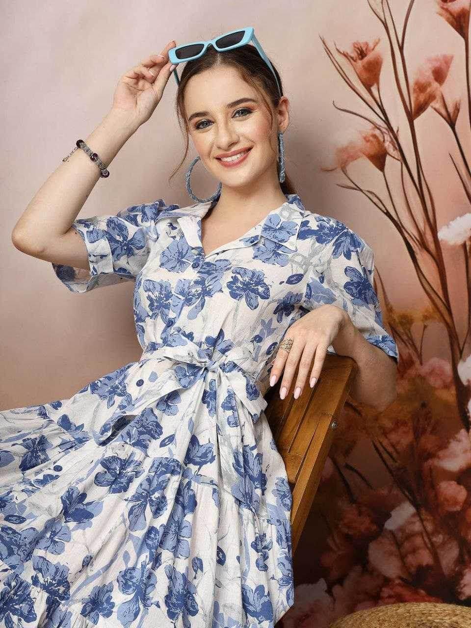 Ynf Reyon Cotton KESH552 94 Gowns Wholesale Printed Gowns Fancy Gowns Long Gowns Manufacturer - MYLUXURY LANE ENTERPRISE