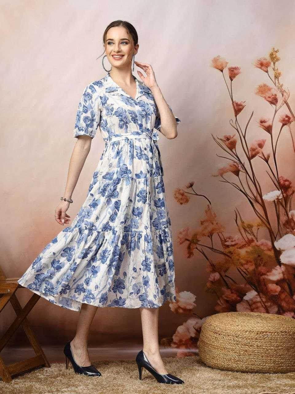 Ynf Reyon Cotton KESH552 94 Gowns Wholesale Printed Gowns Fancy Gowns Long Gowns Manufacturer - MYLUXURY LANE ENTERPRISE