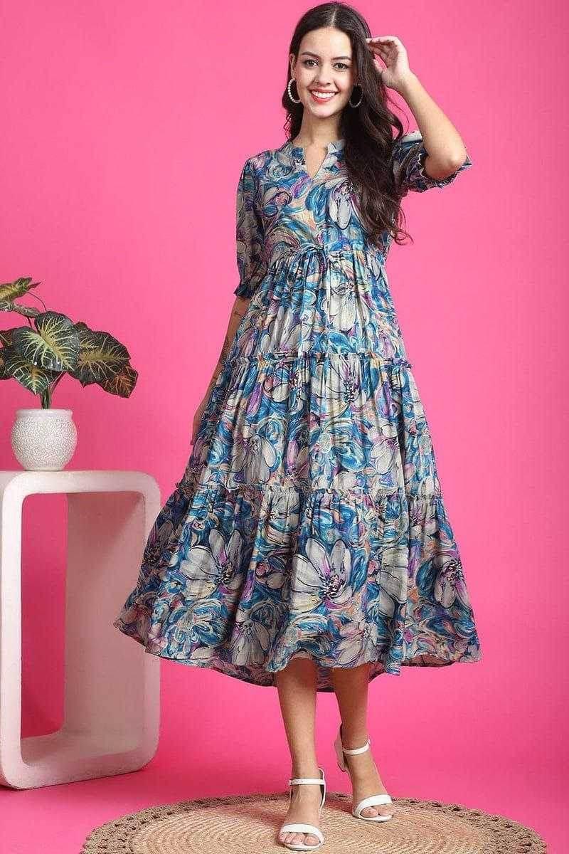 Ynf Reyon Cotton KESH552 94 Gowns Wholesale Printed Gowns Fancy Gowns Long Gowns Manufacturer - MYLUXURY LANE ENTERPRISE